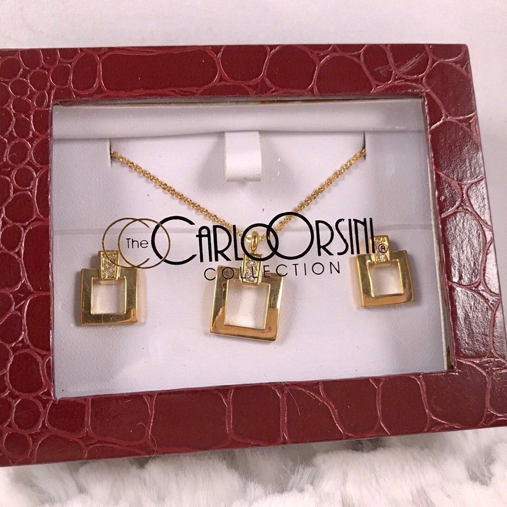 ✅🆕❤️Necklace earring set 10k gold plated